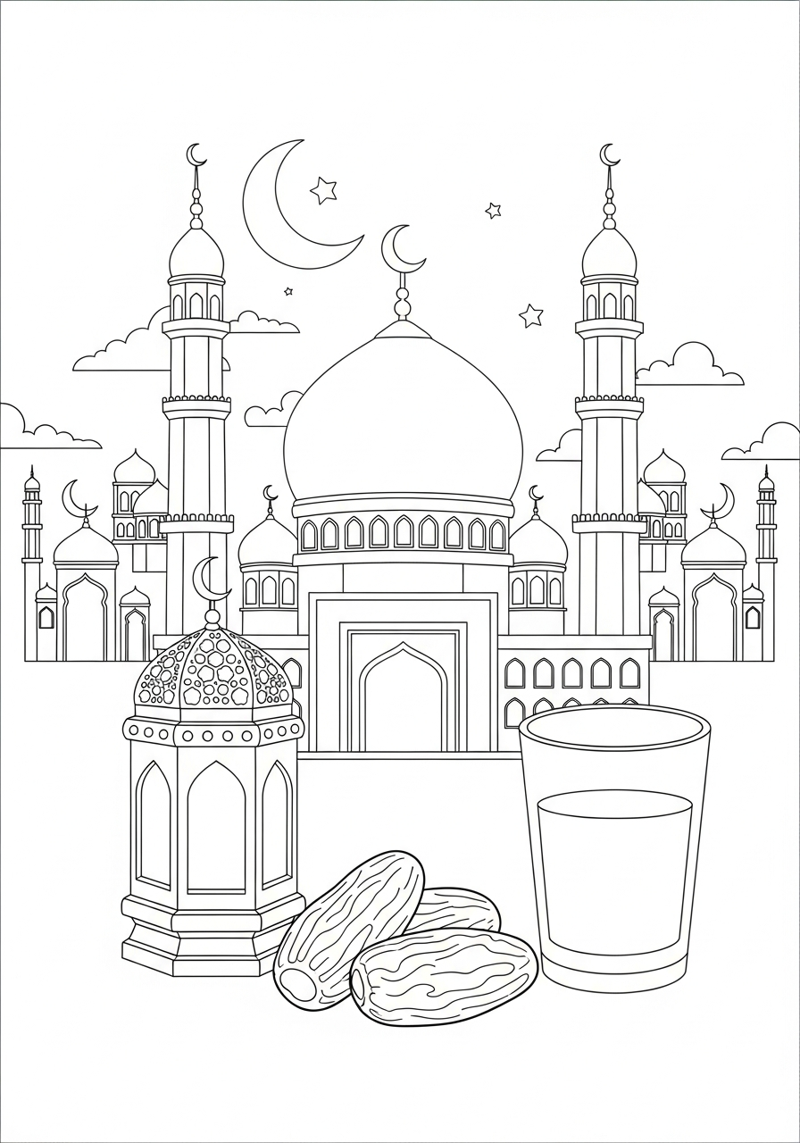 Ramadan coloring pages free printable