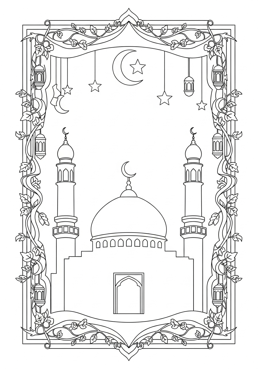 easy cute Ramadan coloring pages