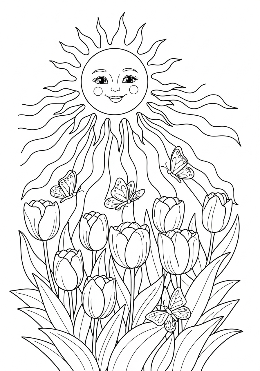 Sun coloring pages printable 1