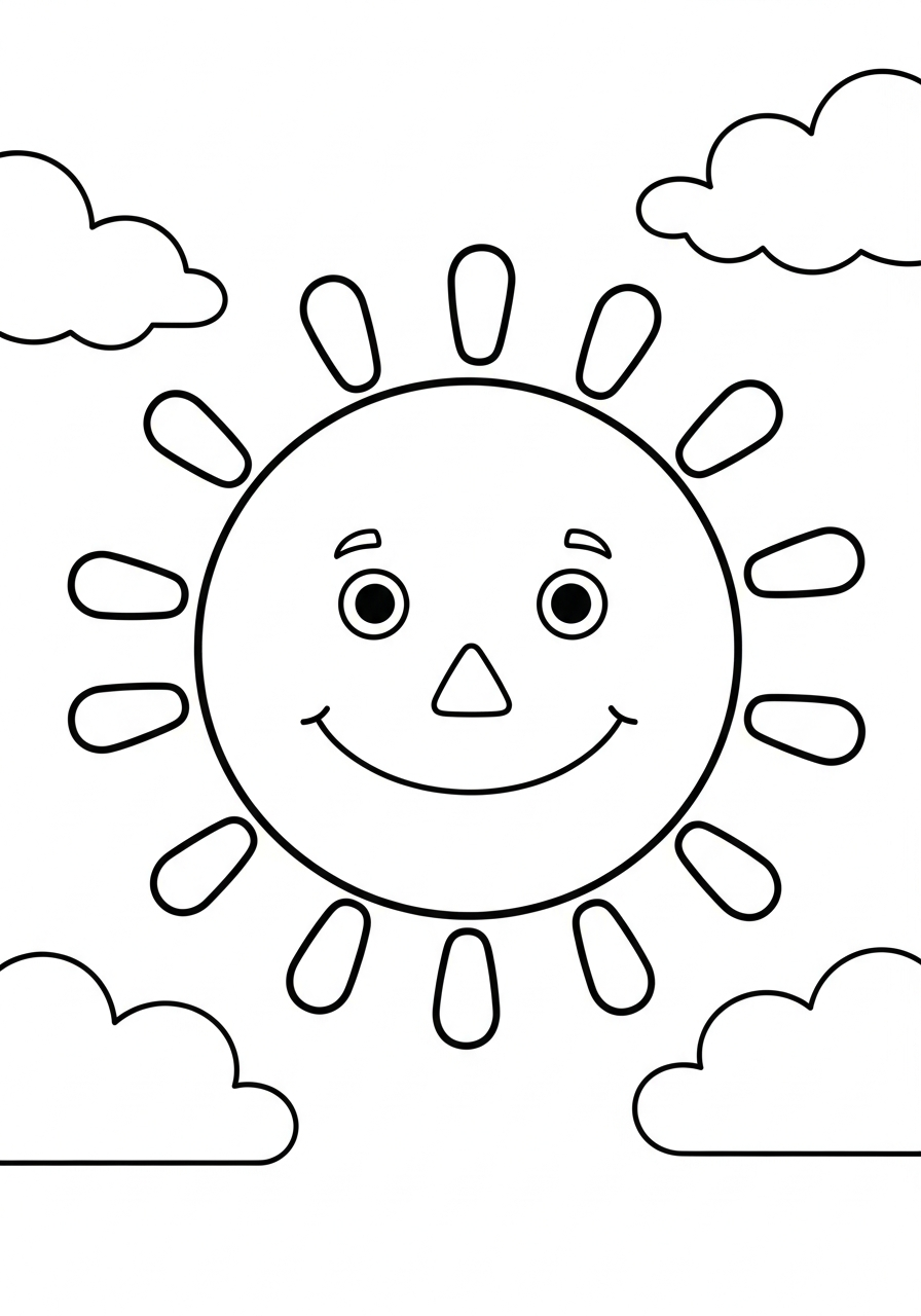 free Sun tree coloring pages