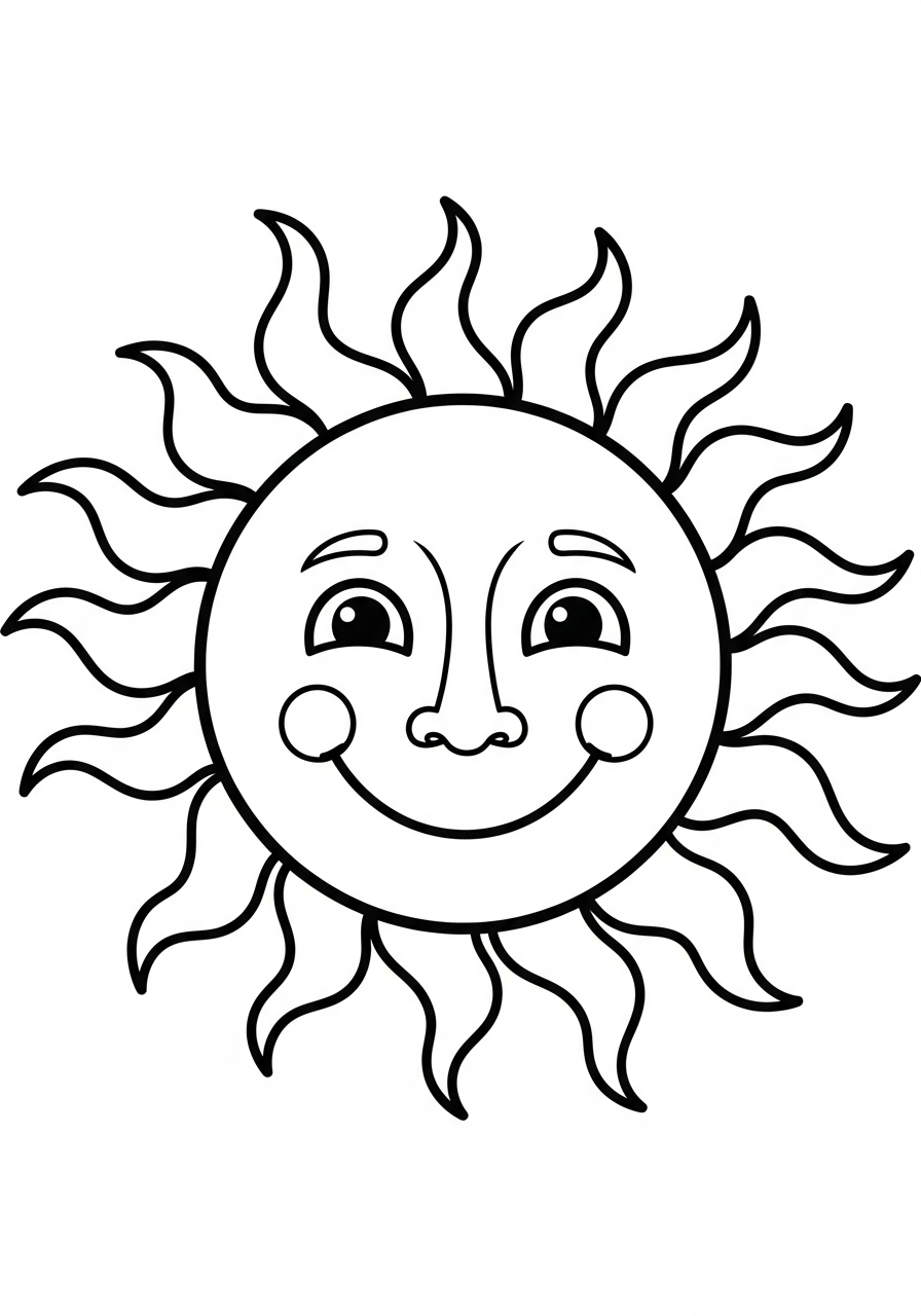 free Sun coloring pages for kids