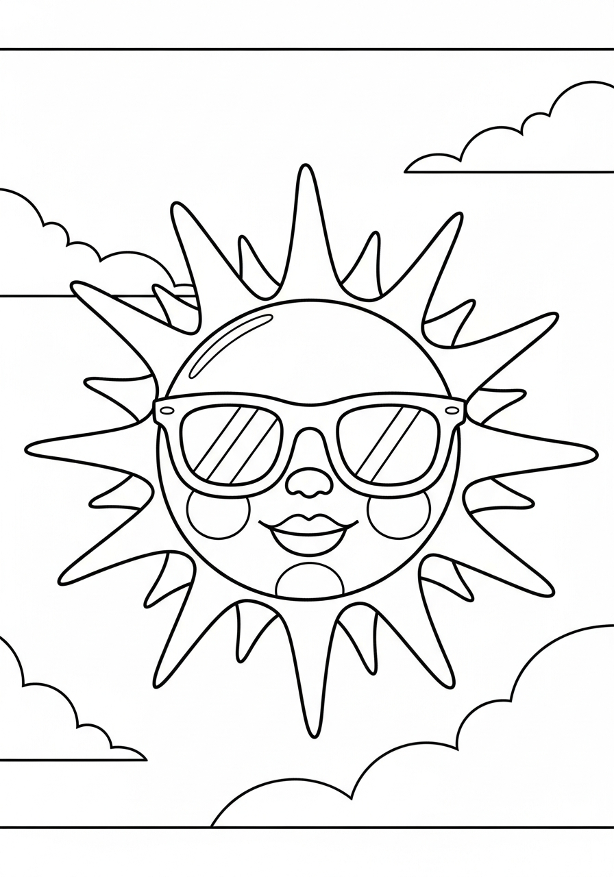 Sun coloring pages printable