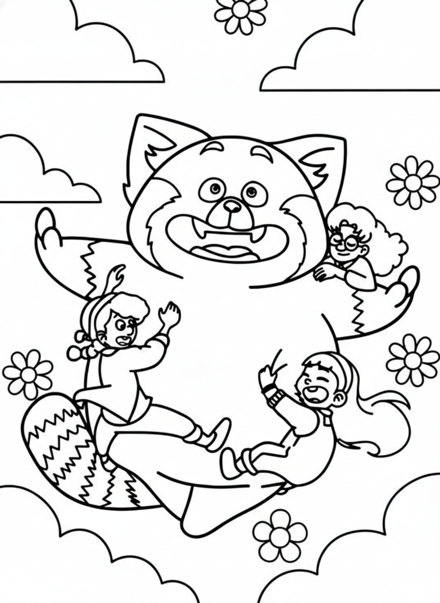 Turning Red Coloring Pages 5 Turning Red coloring book pages