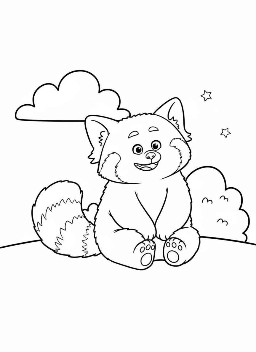 Turning Red Coloring Pages 7 kawaii cute Turning Red coloring pages