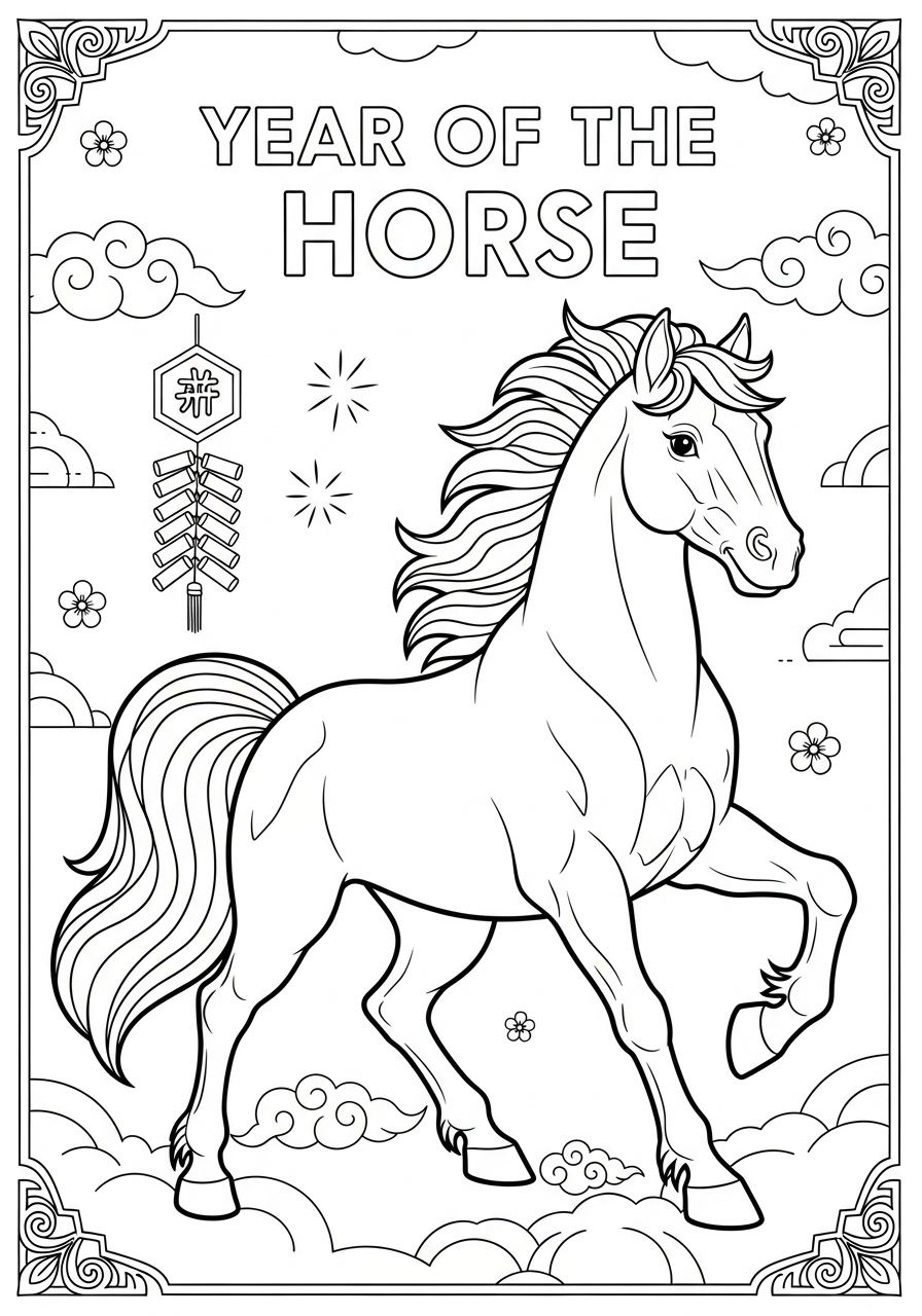 grinch Year Of The Horse coloring pages
