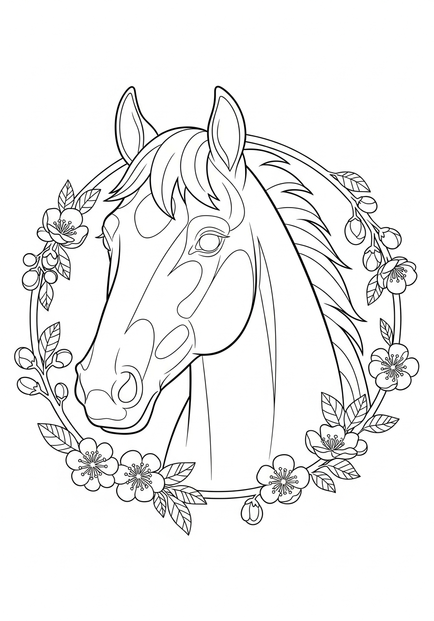 Year Of The Horse coloring pages printable free