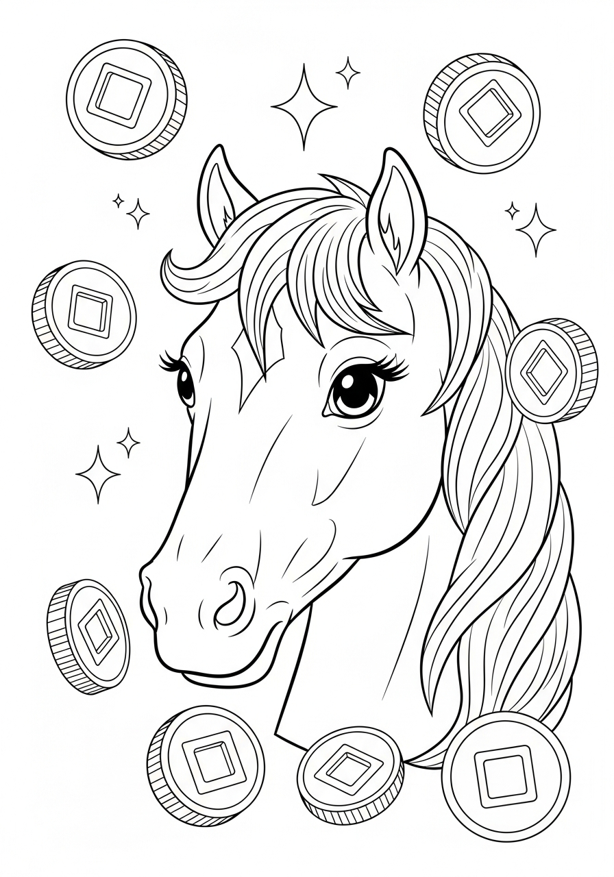 Year Of The Horse coloring pages to print 1