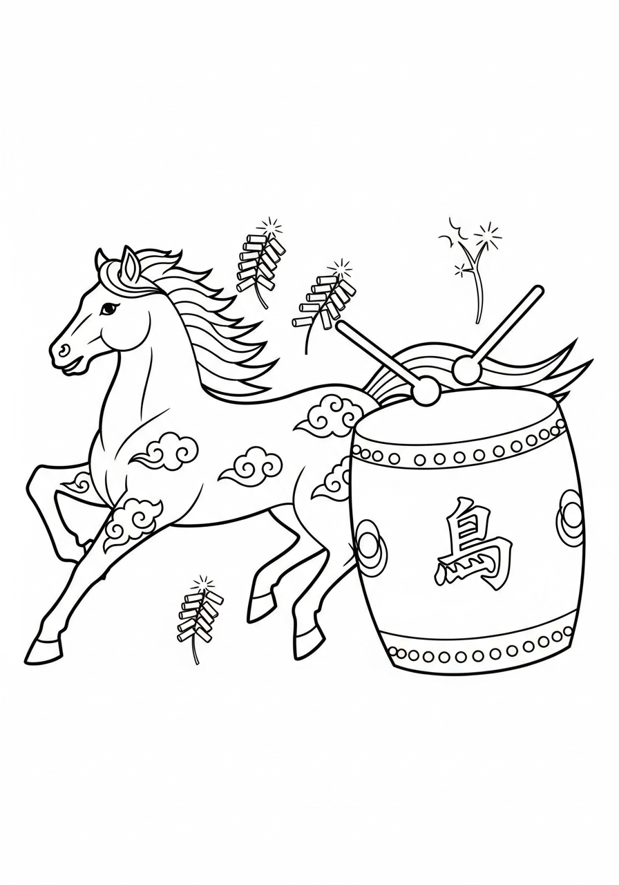 printable coloring pages Year Of The Horse