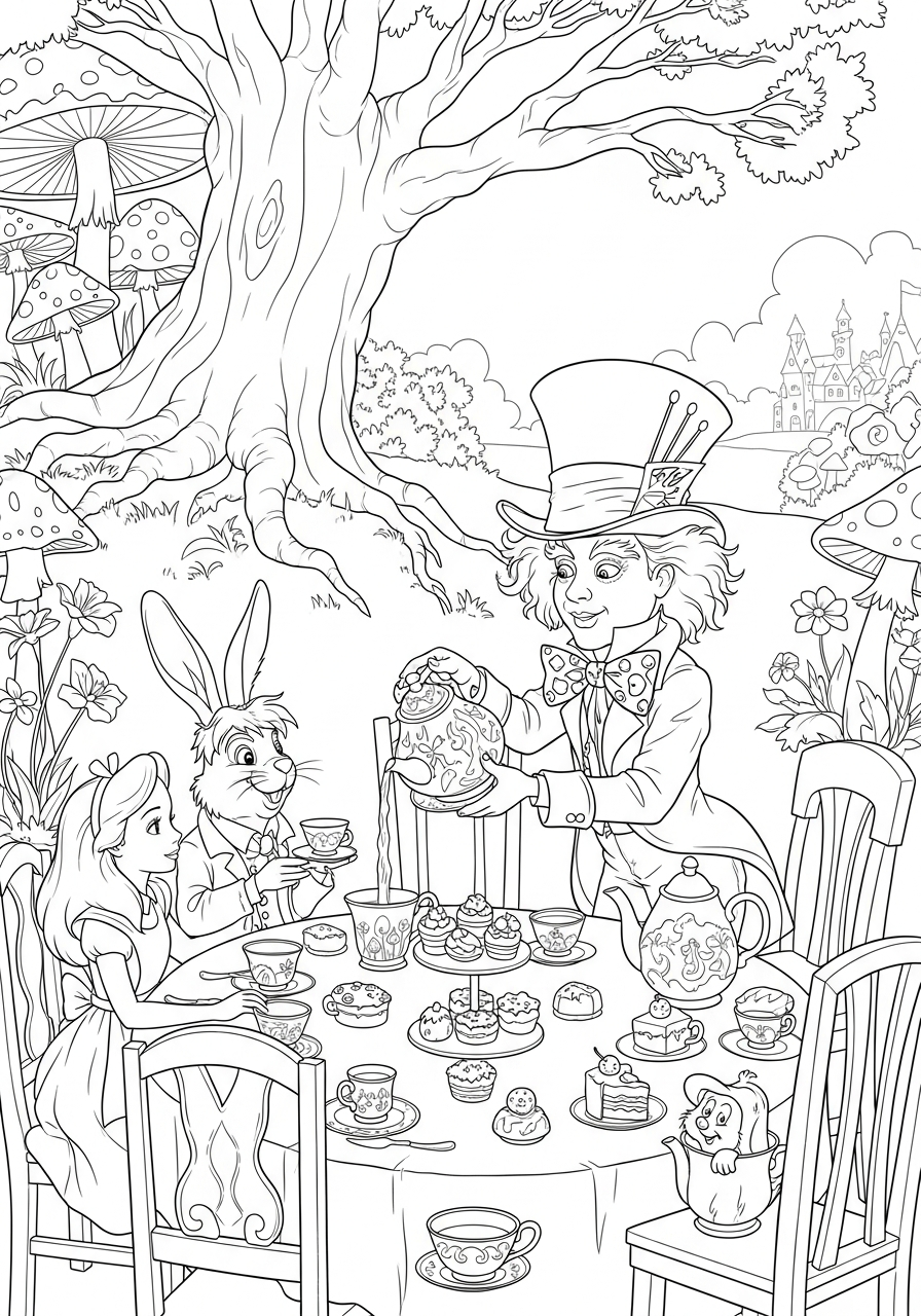 grinch cute Alice in Wonderland coloring pages