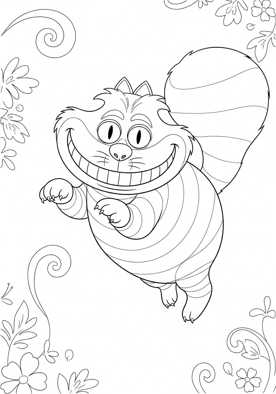 detailed Alice in Wonderland coloring pages
