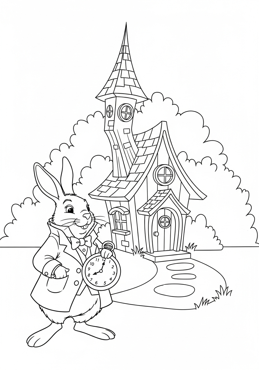 free Alice in Wonderland coloring pages for adults
