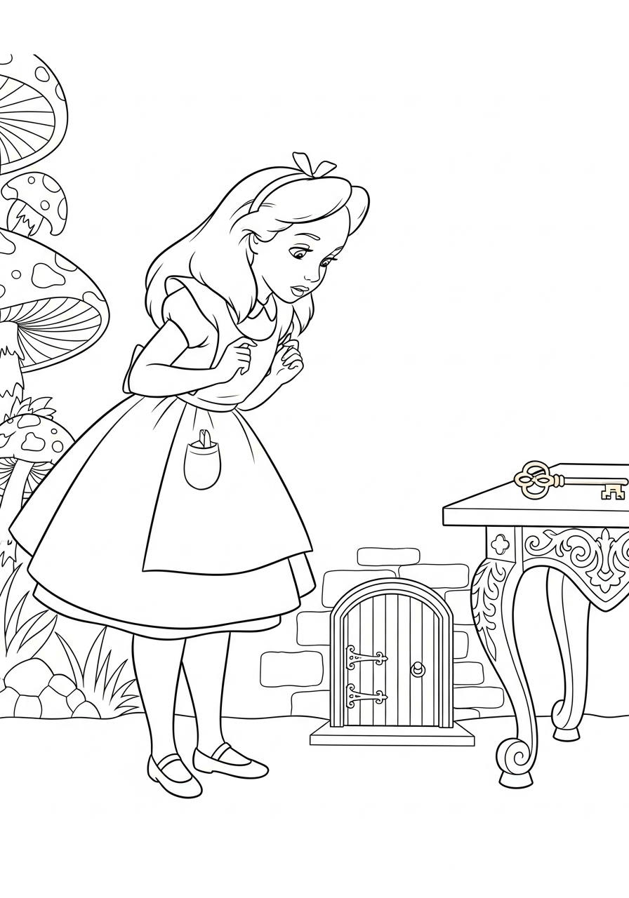 vintage Alice in Wonderland coloring pages