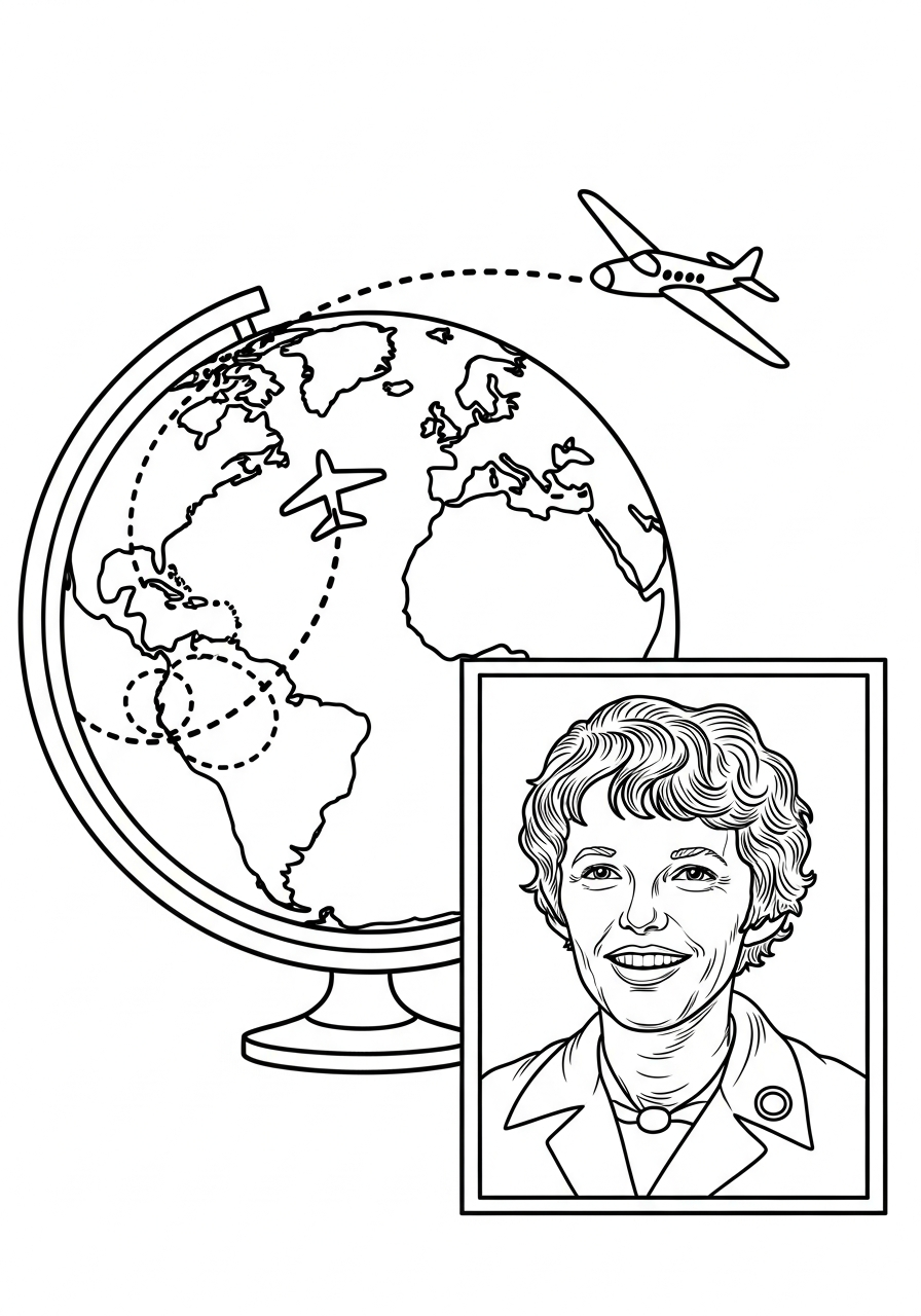 grinch Amelia Earhart coloring pages