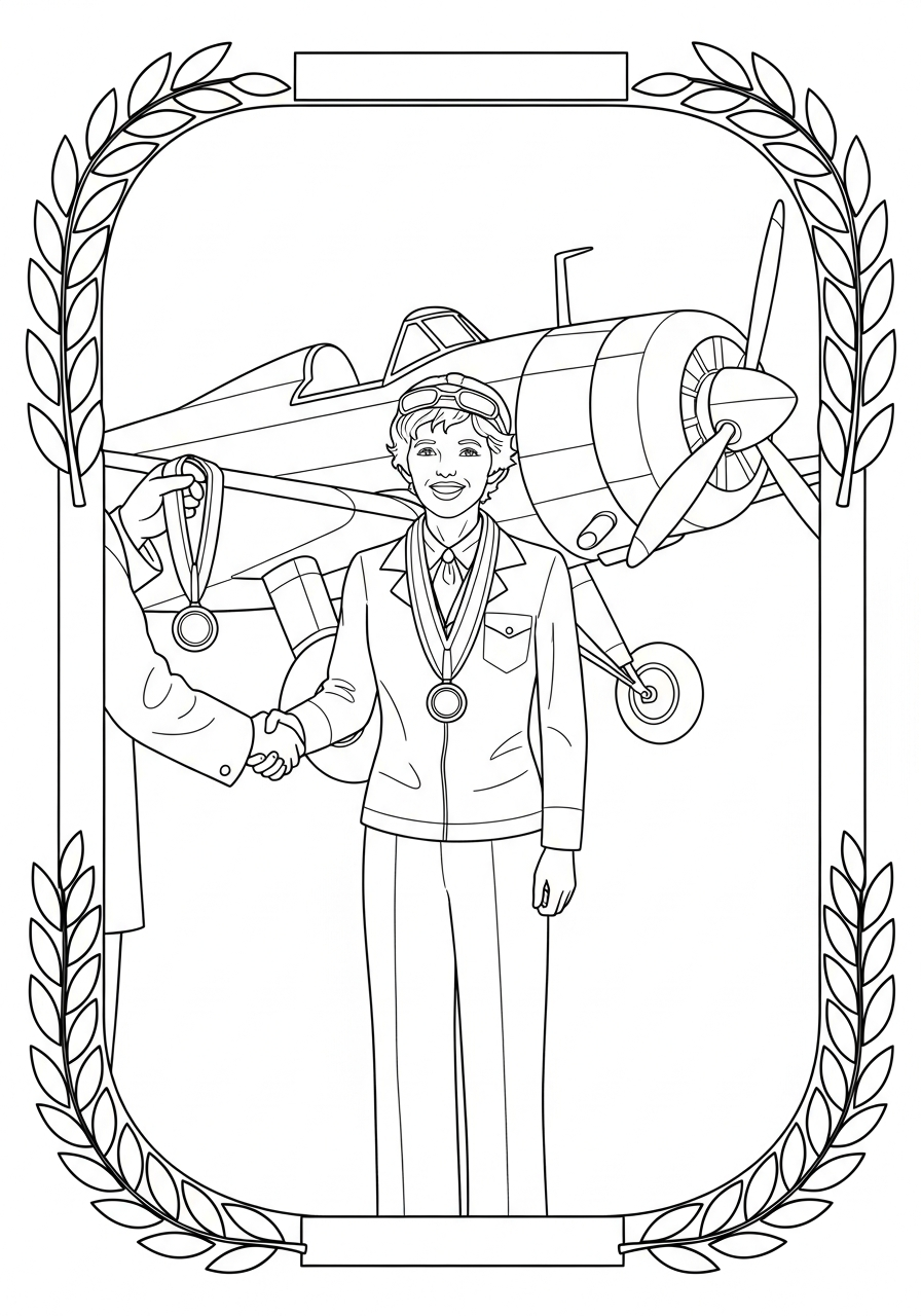 free Amelia Earhart coloring pages printable