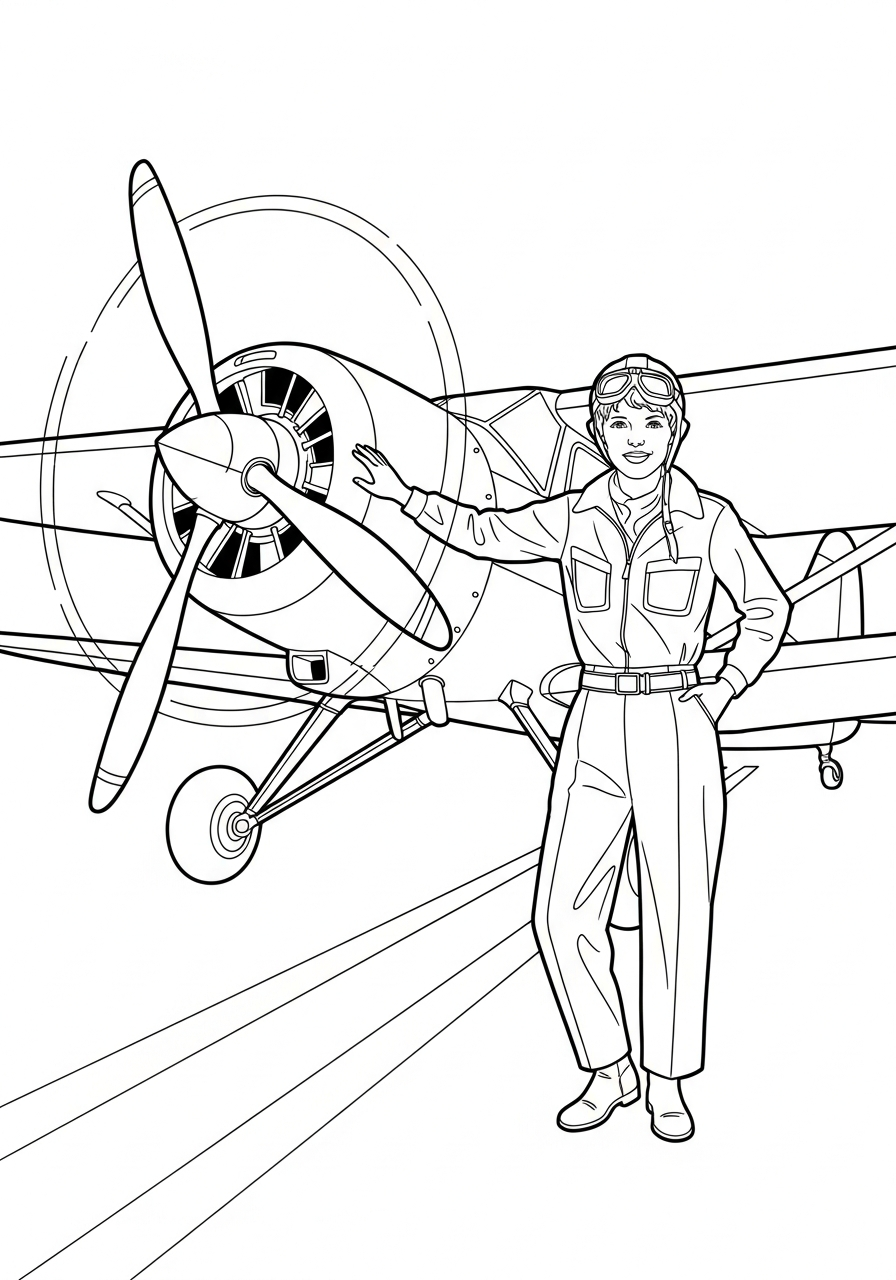 Amelia Earhart ornament coloring pages