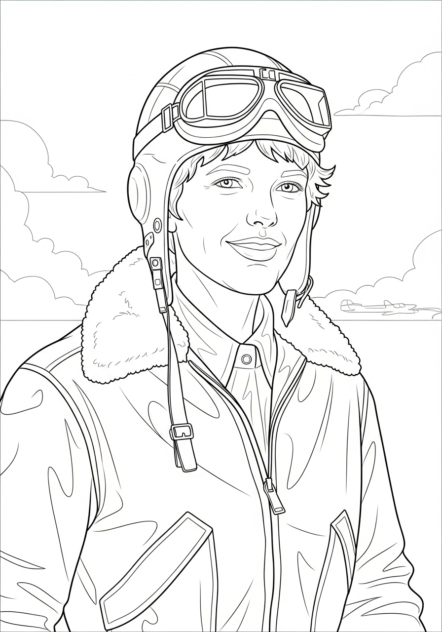 preschool Amelia Earhart coloring pages
