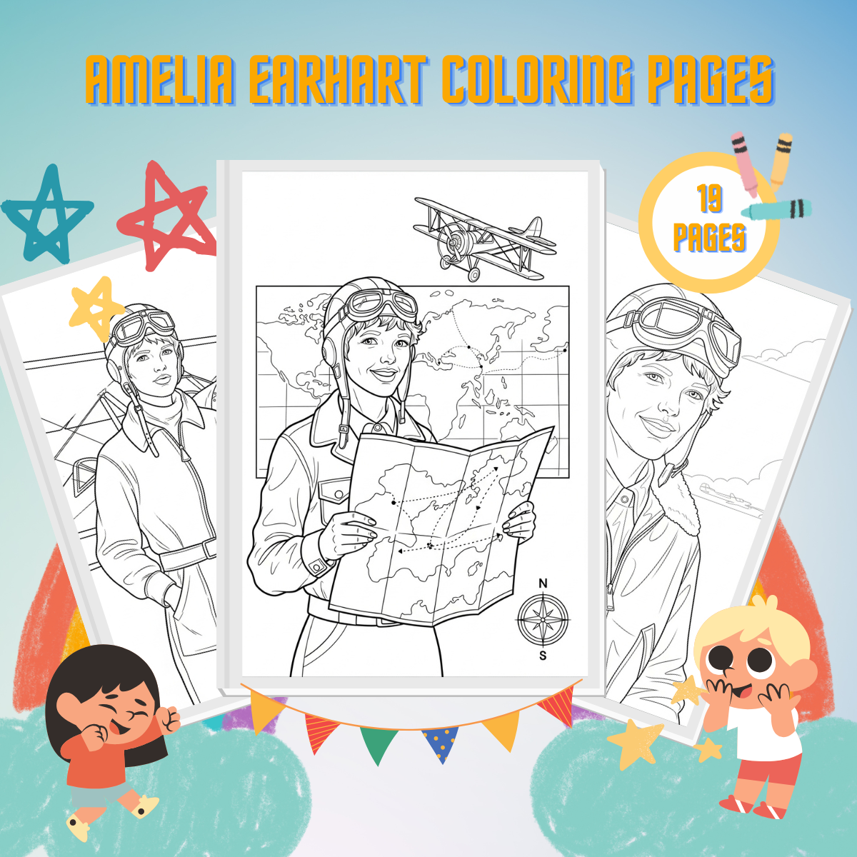 19 Amelia Earhart Coloring Pages - Free Printables