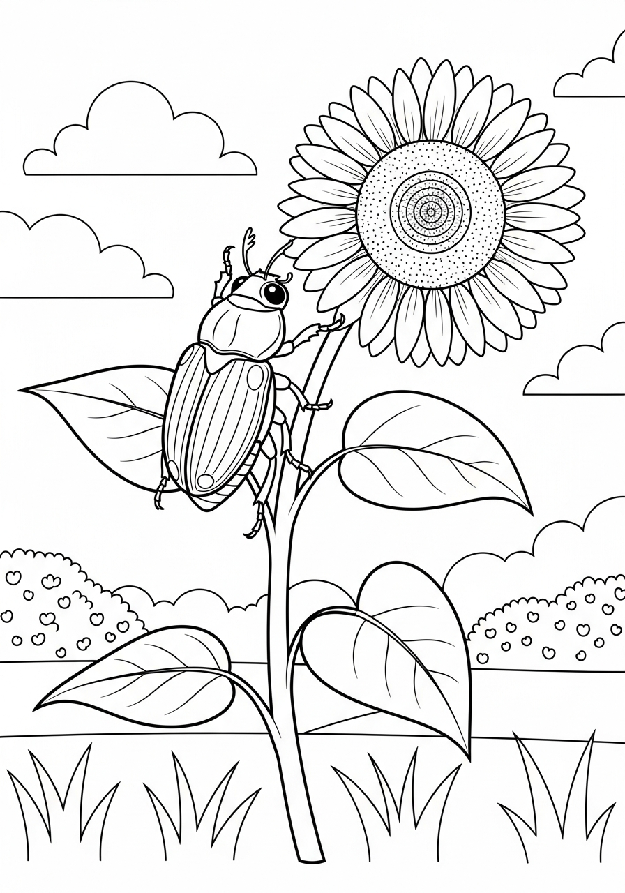 free Beetle coloring pages for kids