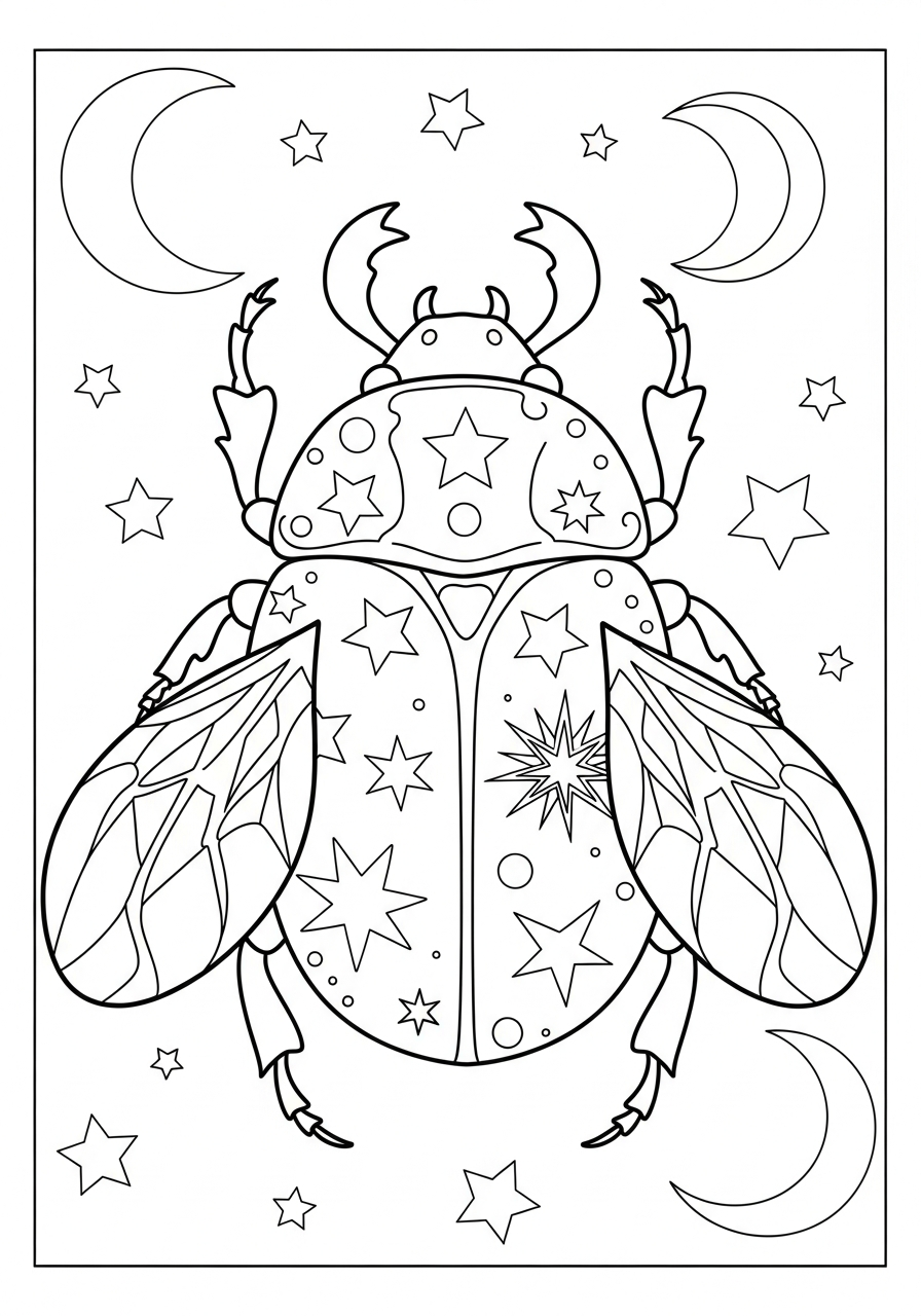 Beetle printable coloring pages