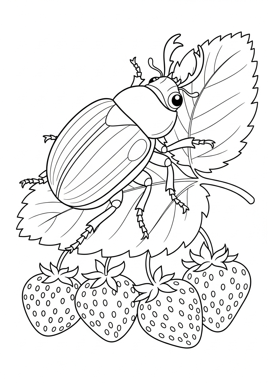 vintage Beetle coloring pages