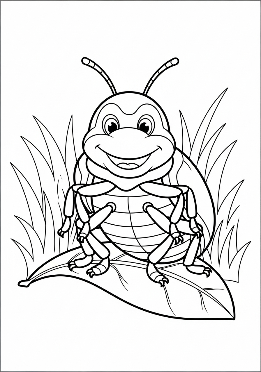 Beetle themed coloring pages