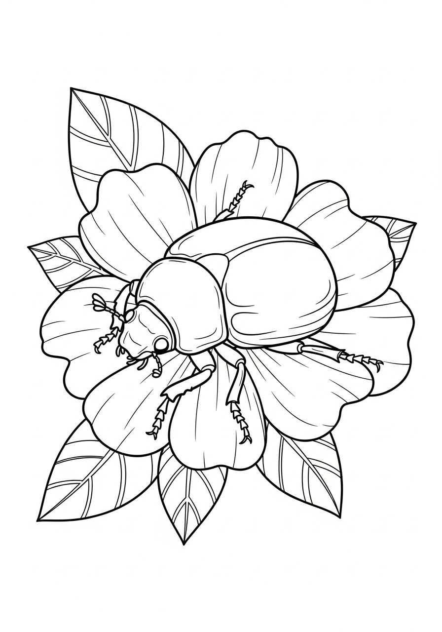 free Beetle coloring pages printable