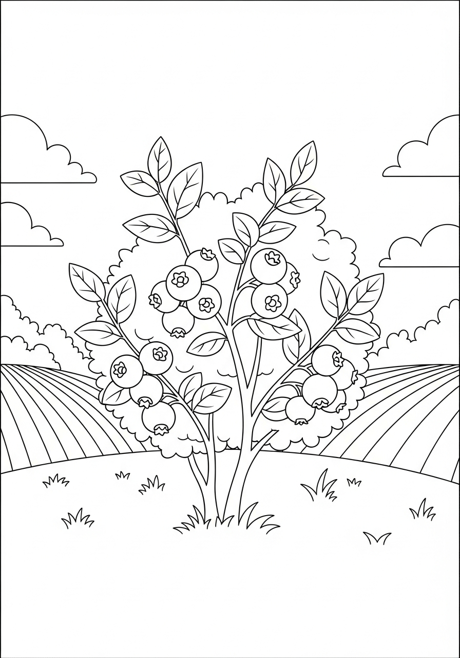 free printable Blueberry coloring pages for adults