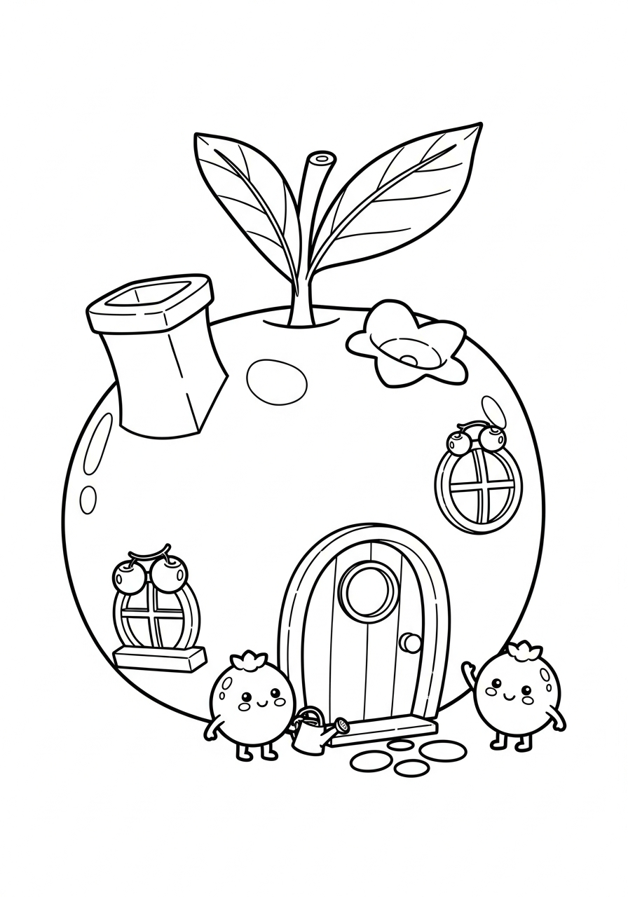 Blueberry coloring pages for kids