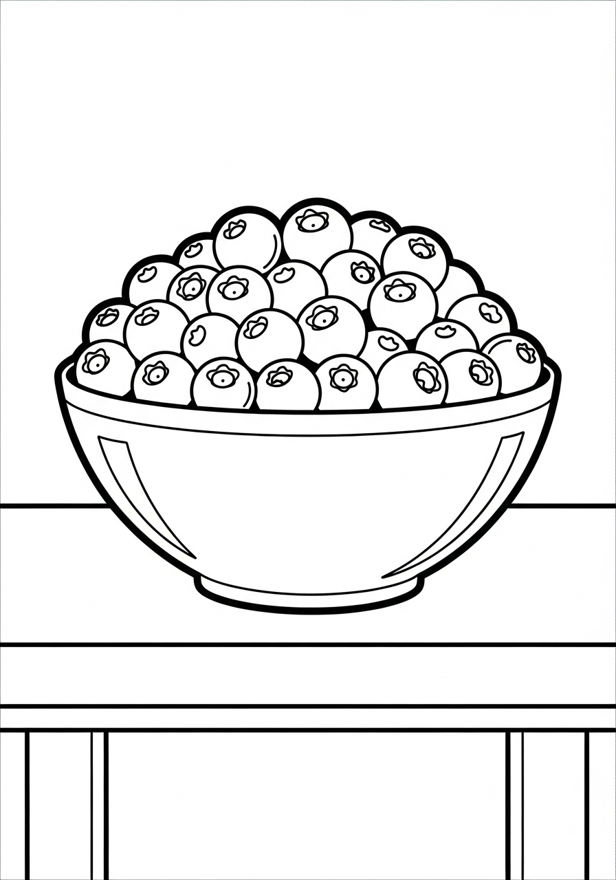 kawaii cute Blueberry coloring pages