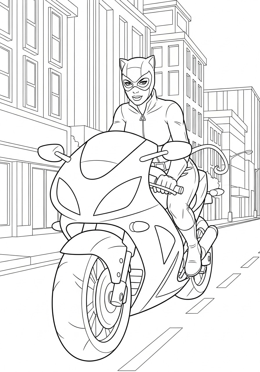 Catwoman coloring book pages