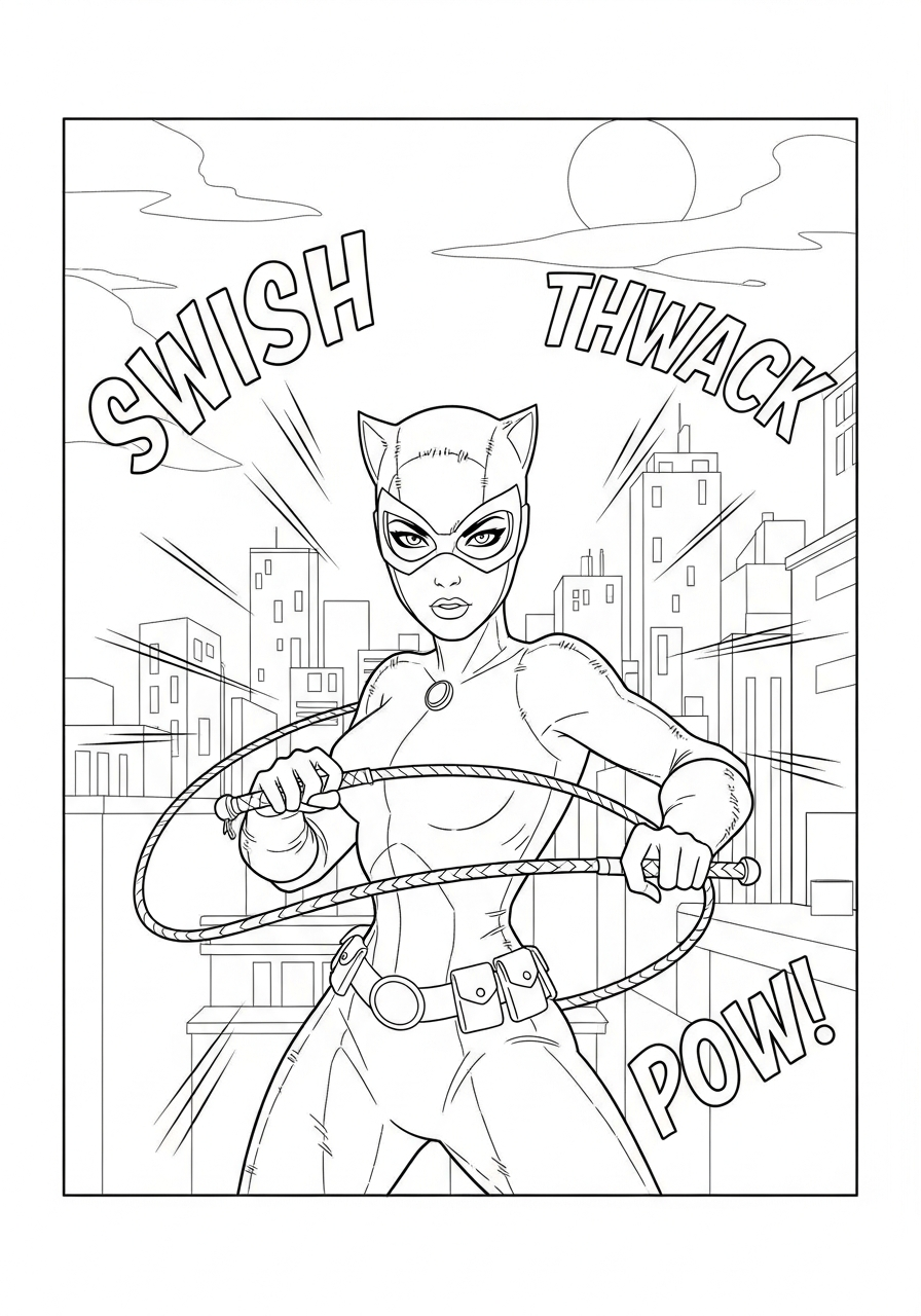 free adult Catwoman coloring pages