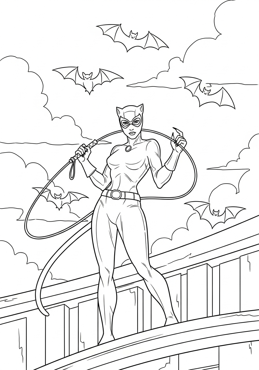 Catwoman coloring pages free printable