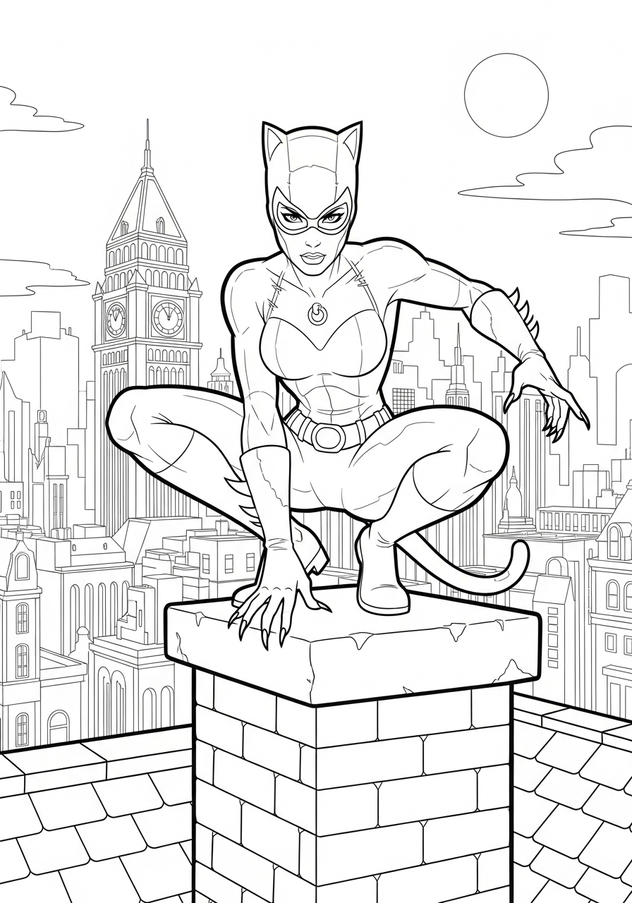 free Catwoman coloring pages