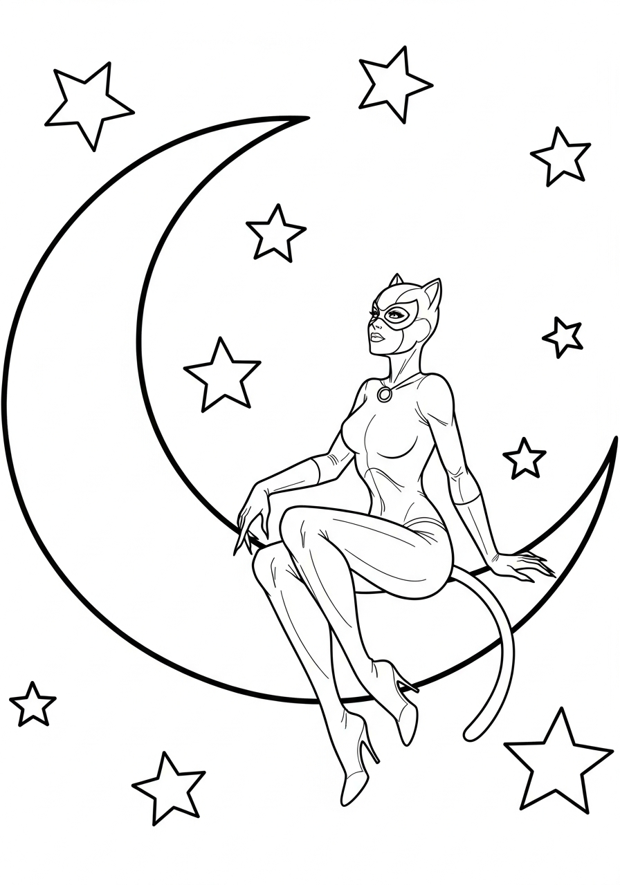 Catwoman adult coloring pages