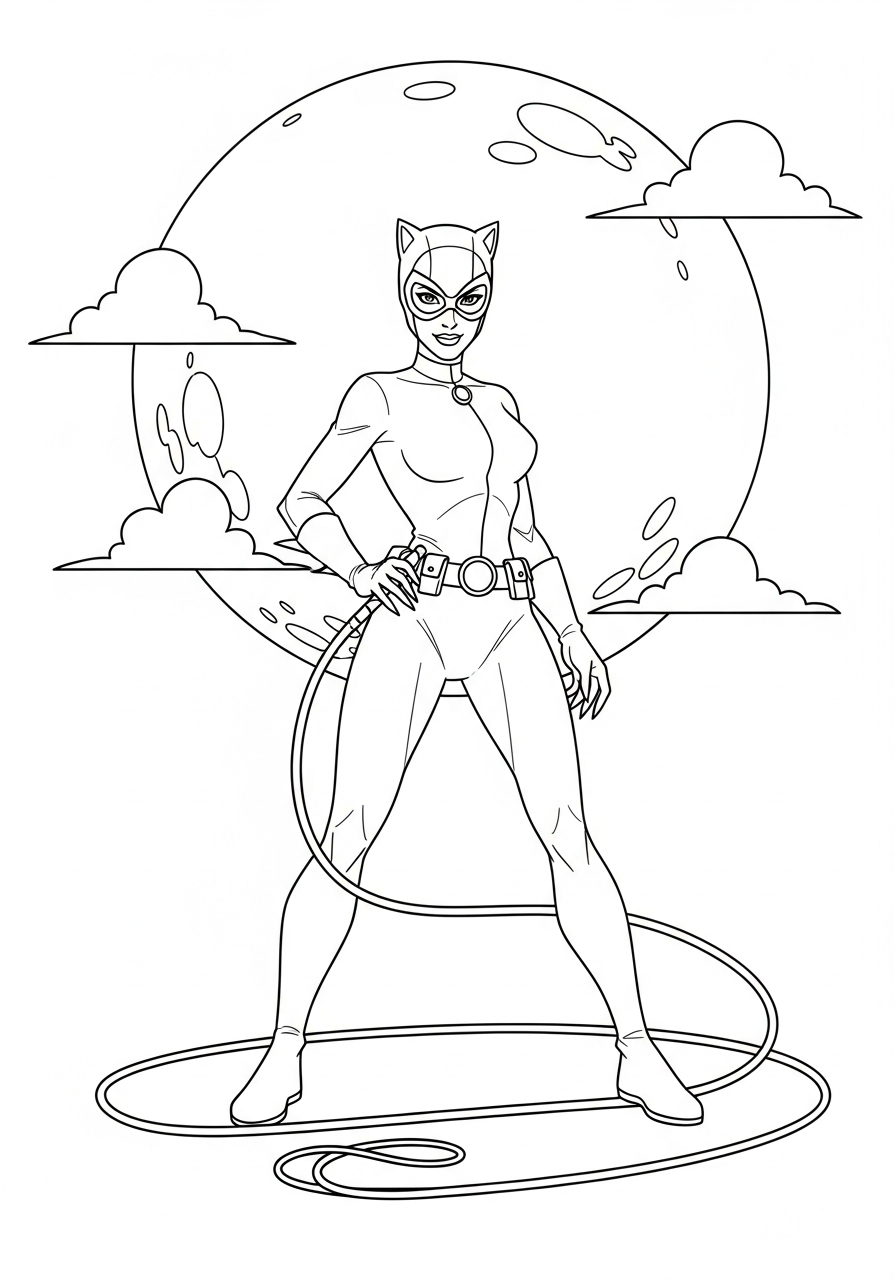 free coloring Catwoman pages
