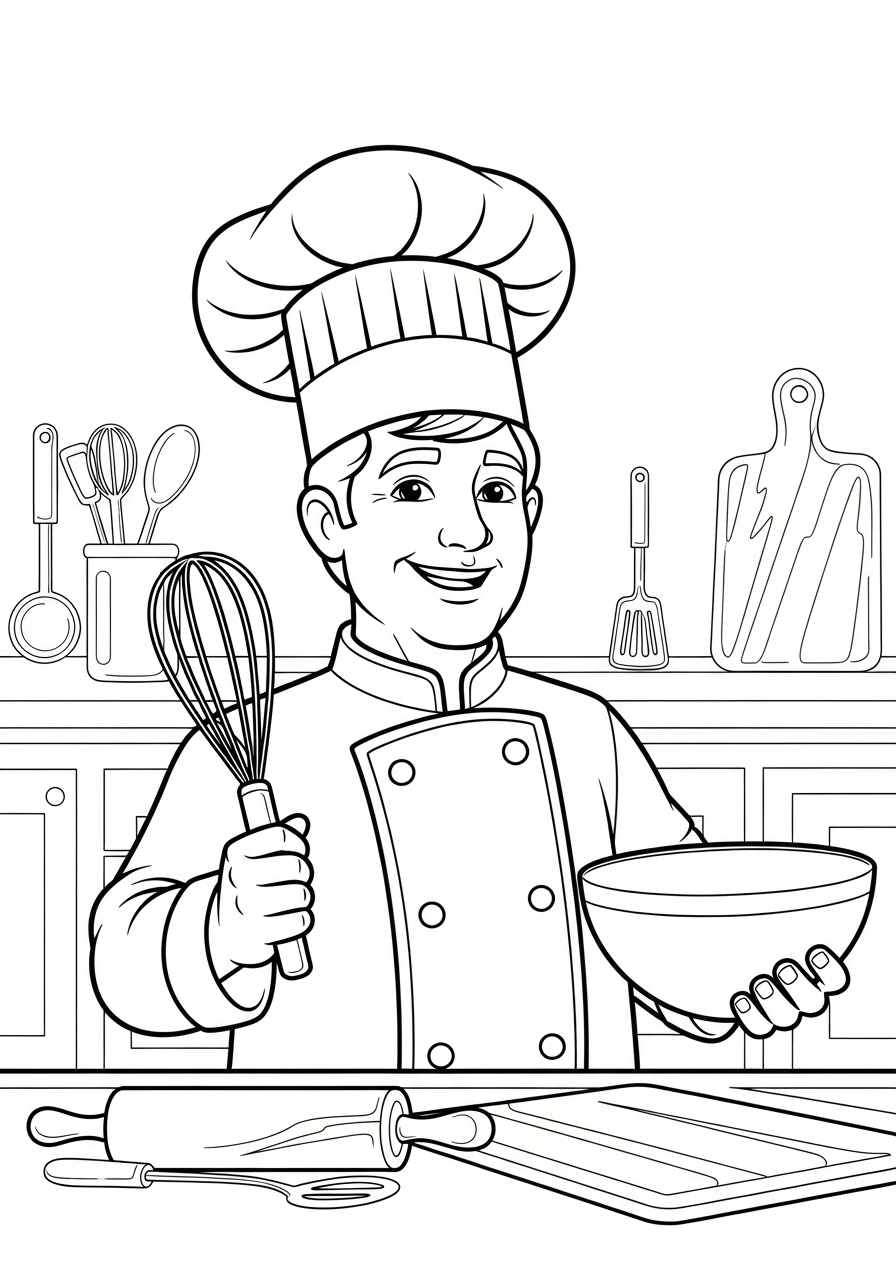 Chef Coloring Pages 2 Chef decorations coloring pages