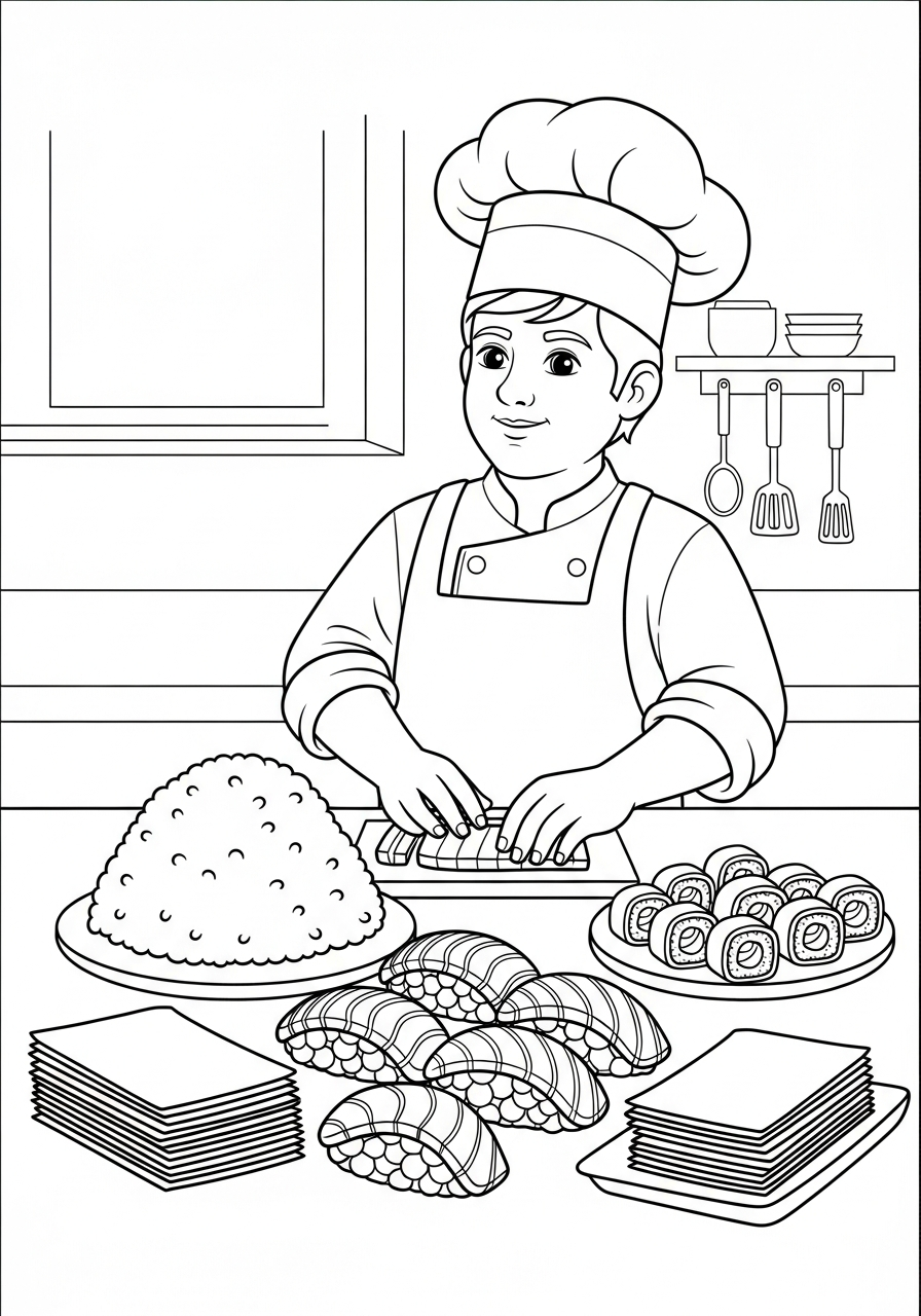 Chef Coloring Pages 13 easy Chef coloring pages