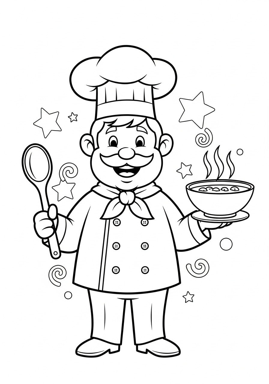 Chef Coloring Pages 21 free full size printable Chef coloring pages for adults pdf