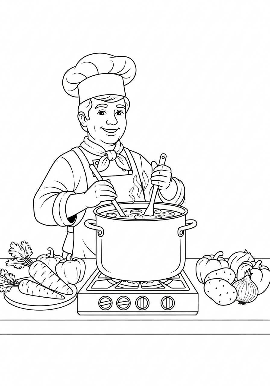 Chef Coloring Pages 5 old-fashioned Chef coloring pages