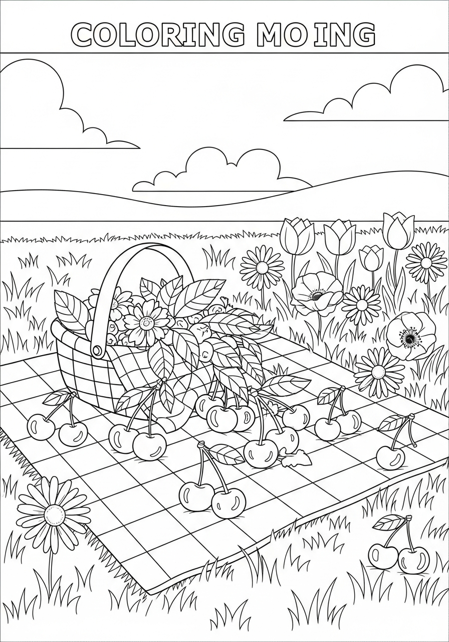 Cherry Coloring Pages 11 printable Cherry coloring pages for adults