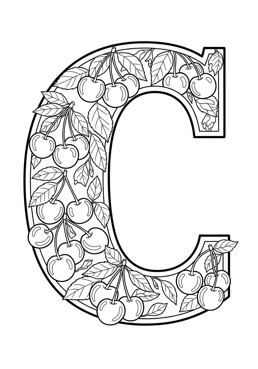 Cherry Coloring Pages 17 hard Cherry coloring pages