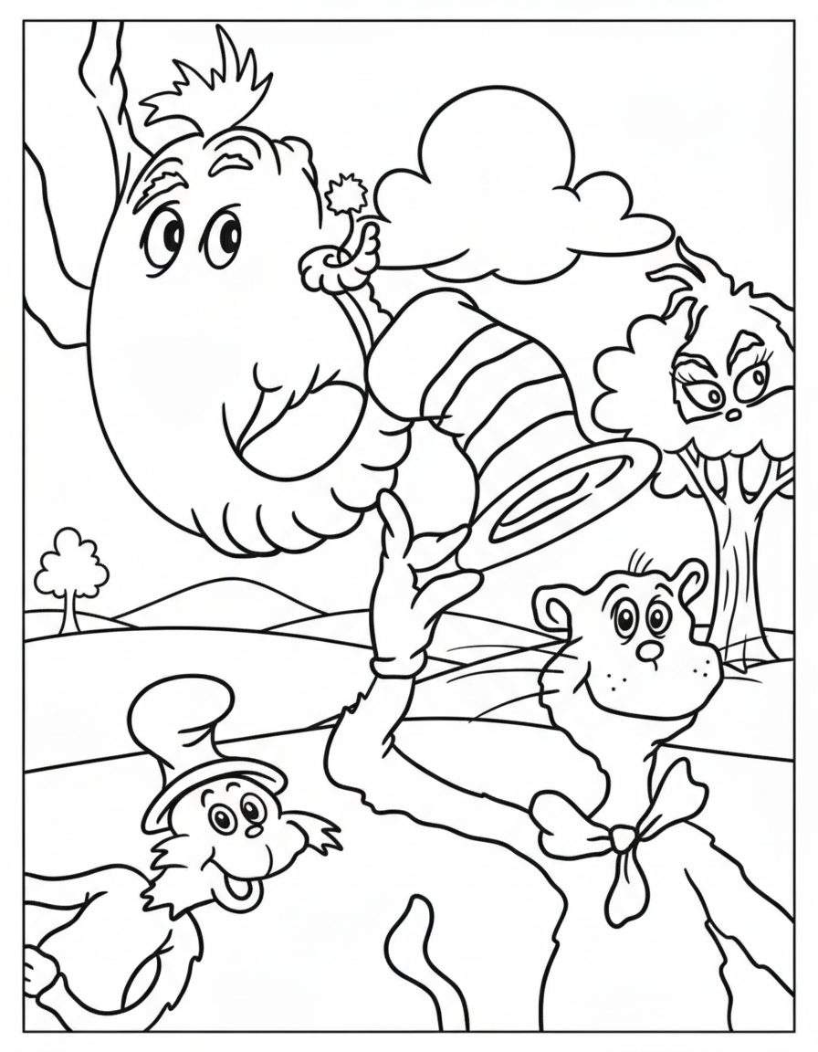 Dr. Seuss coloring pages for kids