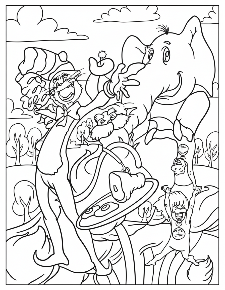 Dr. Seuss free coloring pages 1