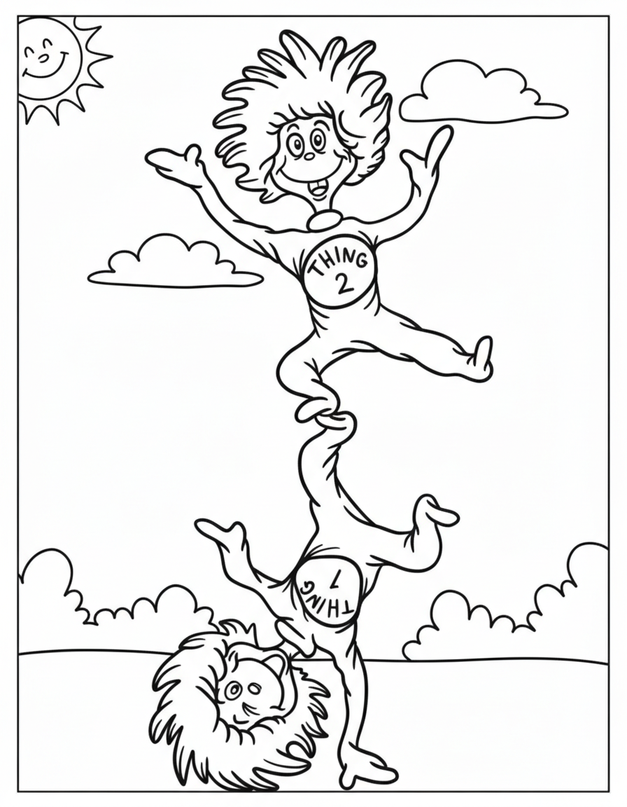 easy cute Dr. Seuss coloring pages