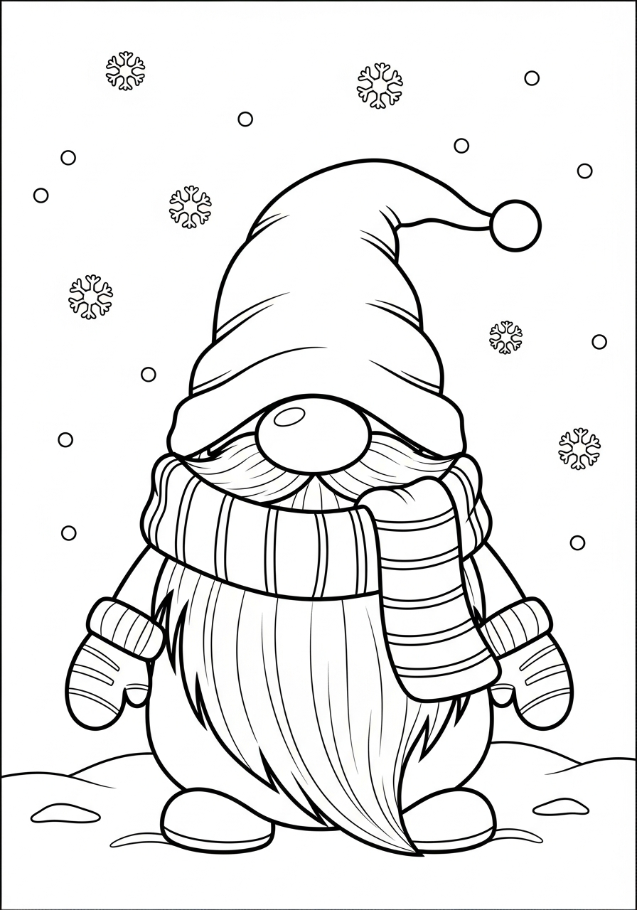 detailed Gnome coloring pages