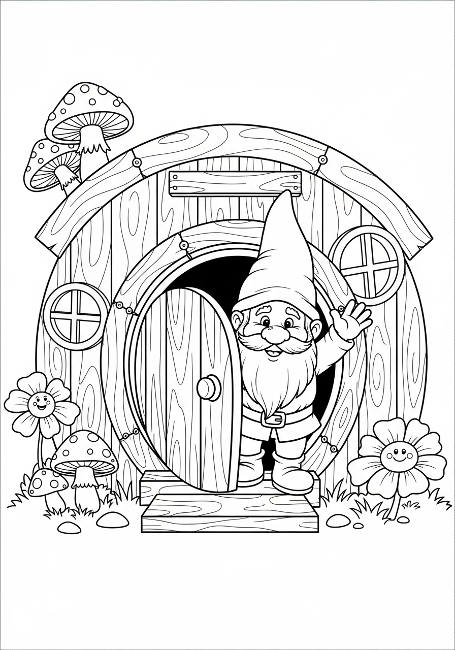 Gnome coloring pages for preschoolers 1