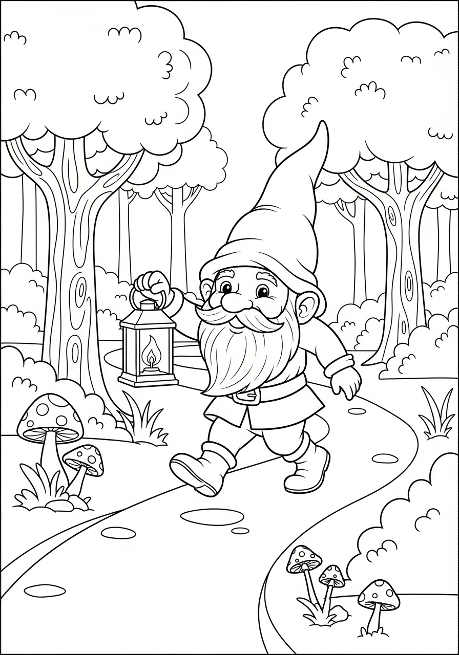 Gnome coloring pages for adults pdf