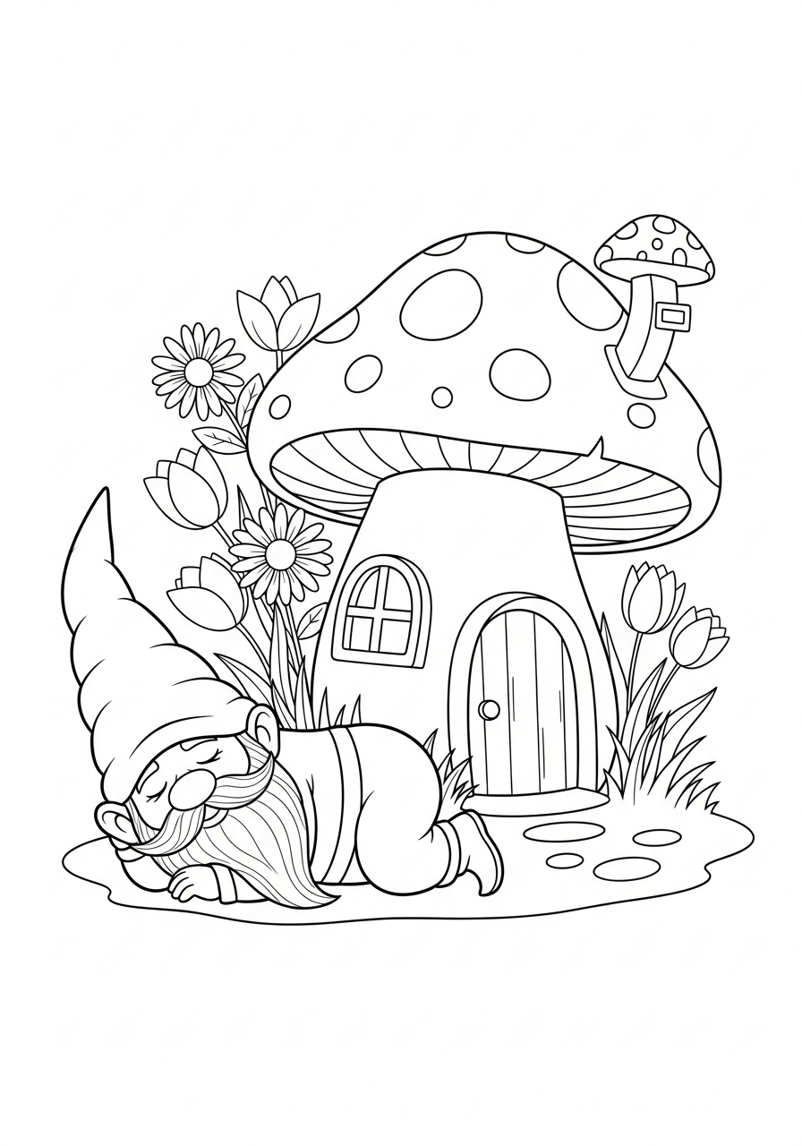 preschool Gnome coloring pages