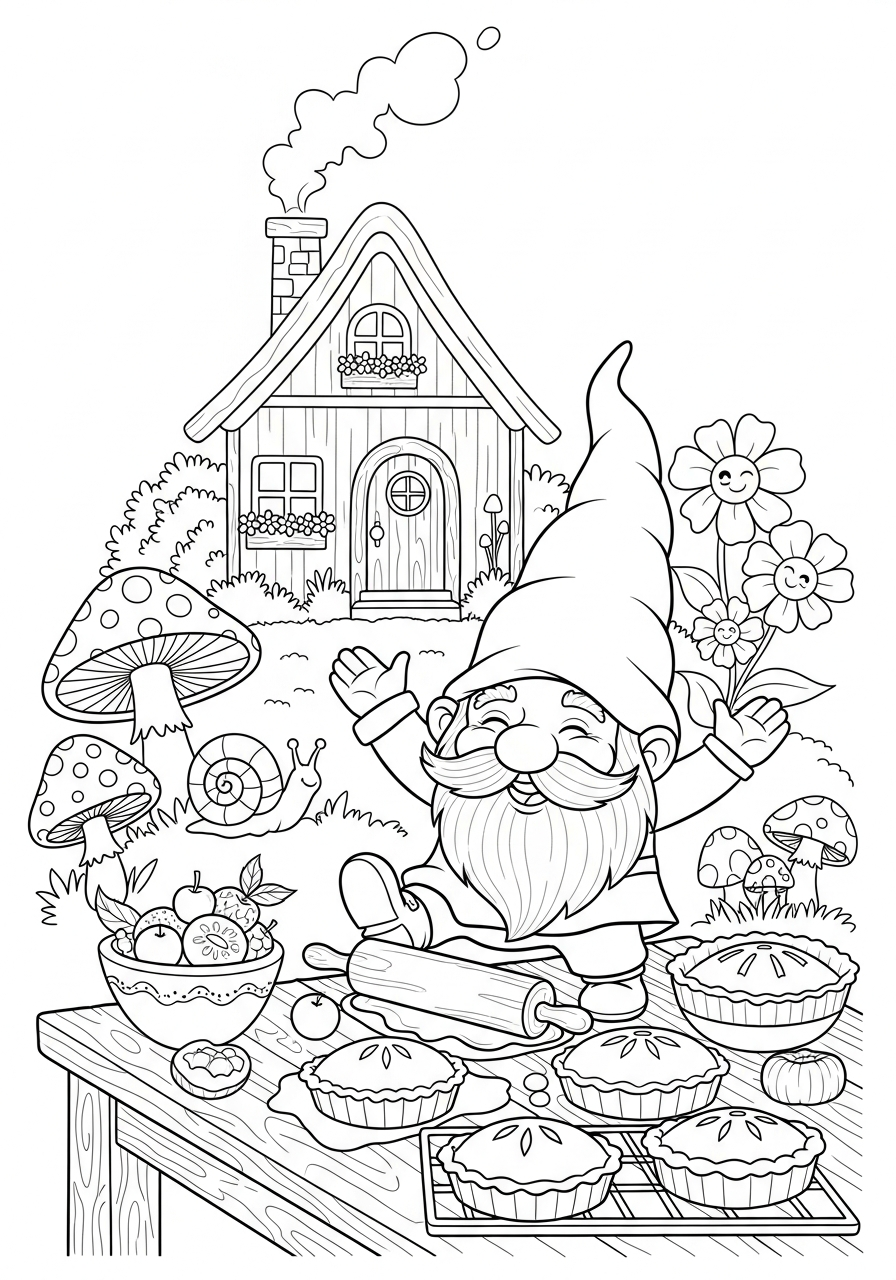 printable Gnome coloring pages
