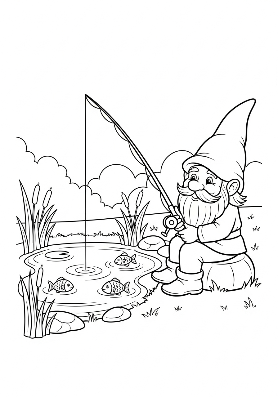 Gnome coloring pages free
